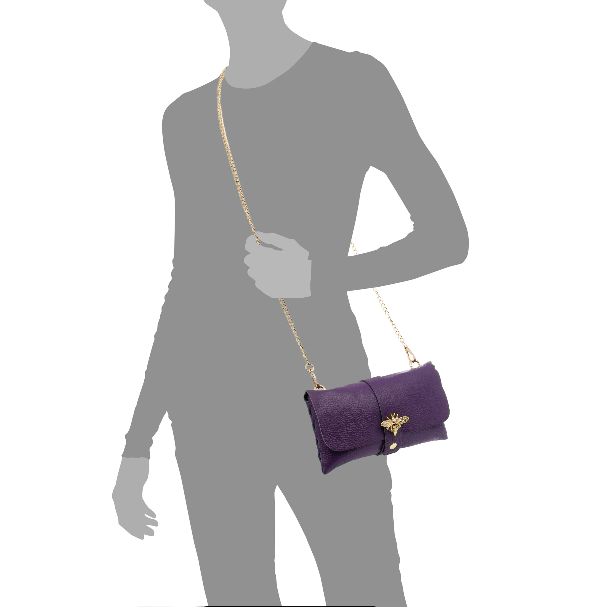 Amaseno bolso bandolera mujer. Piel auténtica Dollaro.