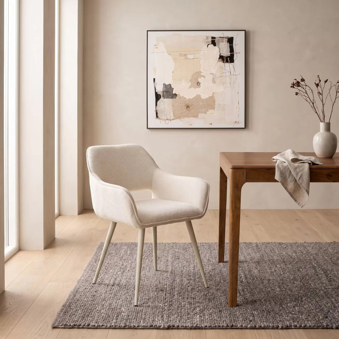 Chaise avec accoudoirs San Francisco crème Kare Design