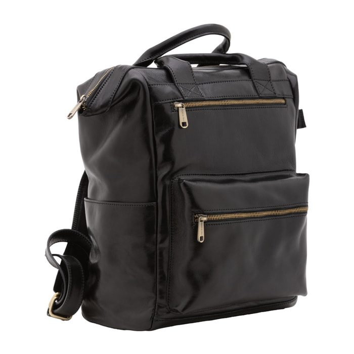 Borsa a tracolla uomo in vera pelle - Modello False - Made in Italy - 37.0 x 30.0 x 17.0 cm