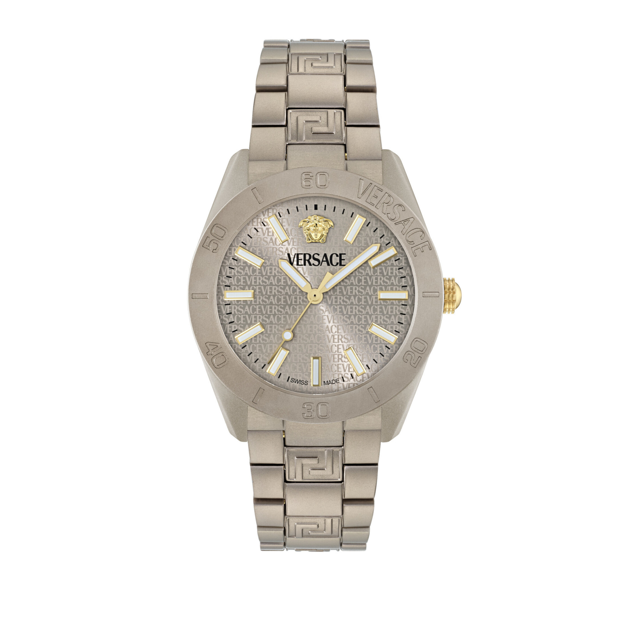 Versace Reloj Analógico De Cuarzo V-Dome Alluminium.timeles