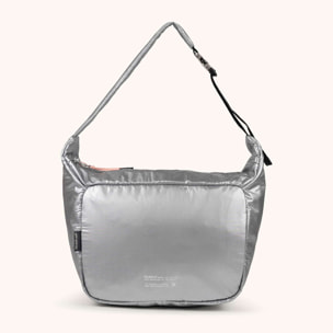 Bolso Hobo Minimalista en Poliamida Reciclada DEEP RECYCLED HOBO PLATA