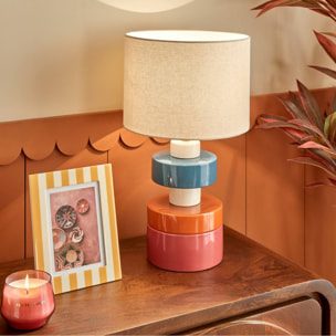 Lampe design Fiva cylindrique H.50cm multicolore