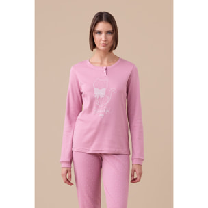 Pigiama donna invernale in caldo cotone articolo pois. Noidinotte