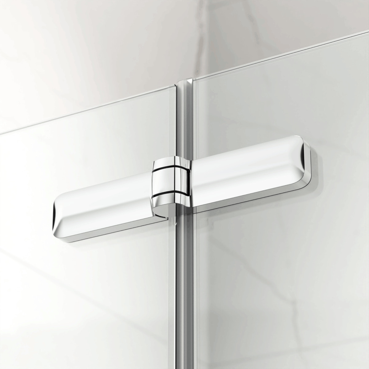 SAT SK  Porte de douche acces en angle pliantes 100x100cm  anticalcaire avec profilés chrome brillant (SATSK100100)