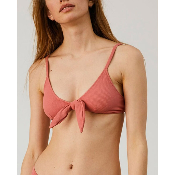 Top de bikini con lazo de quita y pon en tejido piqué