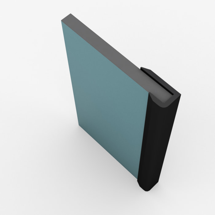 Jeu de 2 Profilés de finition en Aluminium Noir Mat pour Panneaux Muraux - 10x5x2100 mm
