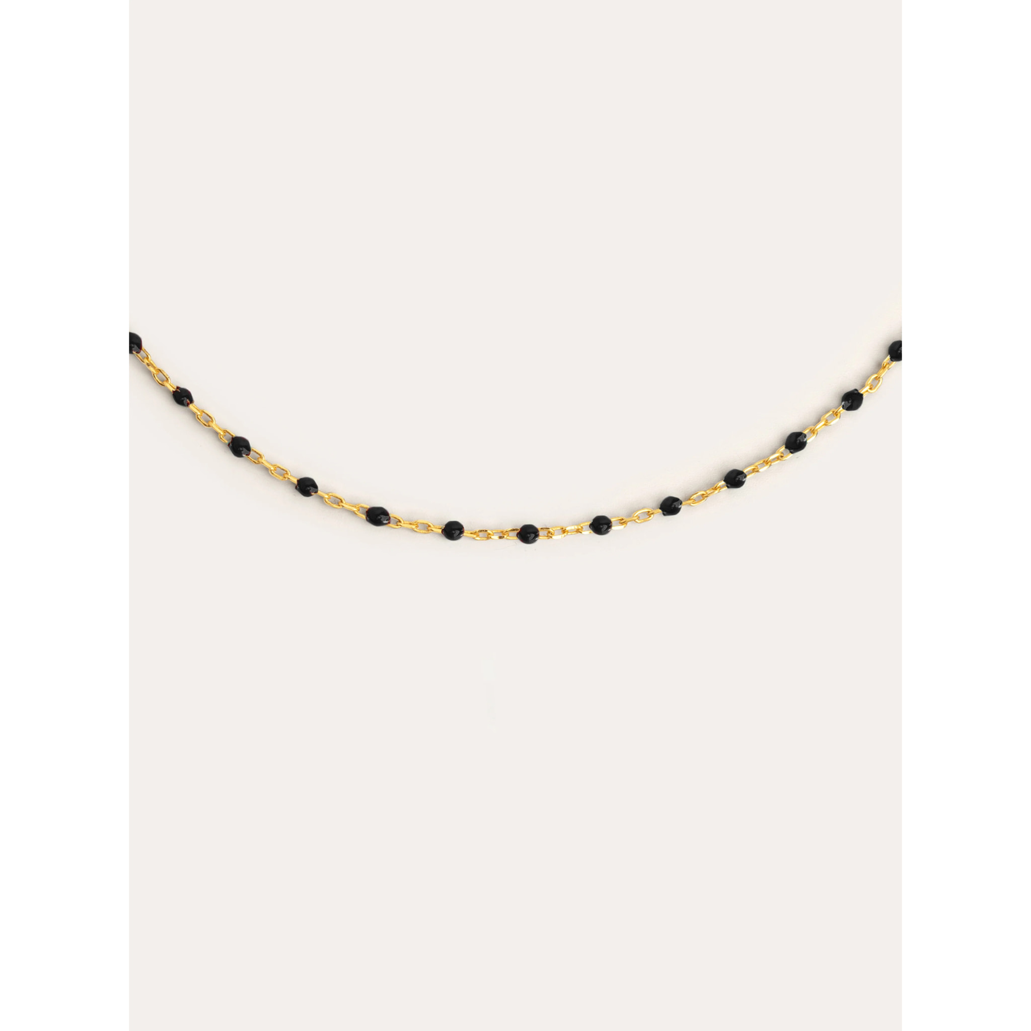 Collar Dots Black Enamel Plata Baño Oro