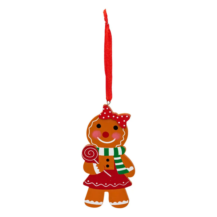 Sujet fillette pain d'épice bois H.10cm