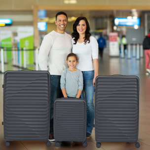 Set de 3 Valises - JET LAG - DUBAI - Rigides - Noir
