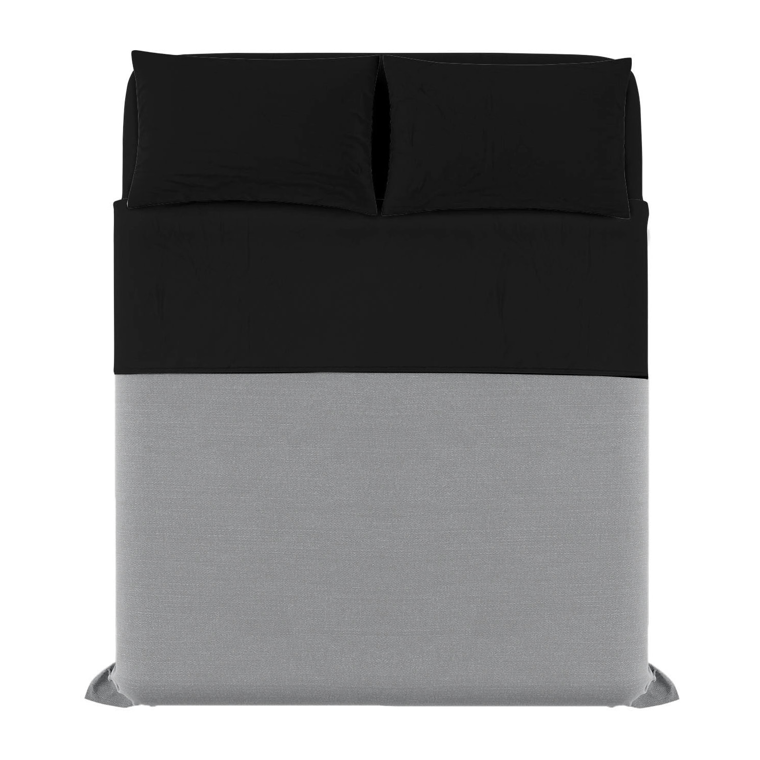 COMPLETO LETTO MAX COLOR MADE IN ITALY COTONE- NERO MATRIMONIALE