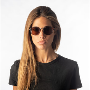 Gafas de sol OCEAN LILLE - De pc bisagra de metal / Dentro montura carey mate bisagra de metal lente marrón nariz de metal plateado brillante