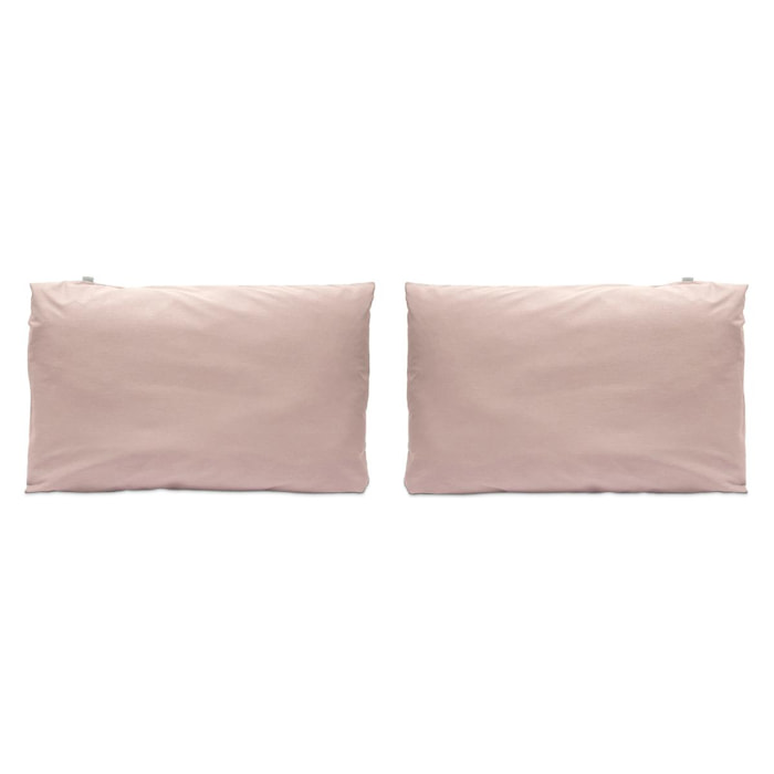 2 Taies d'oreiller CASUAL en coton - rose