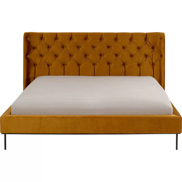 Lit Audrey 180x200cm velours ocre Kare Design