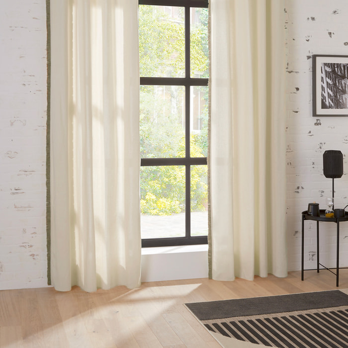 Rideau "Bota" - coton et jute - ivoire - 140x260 cm