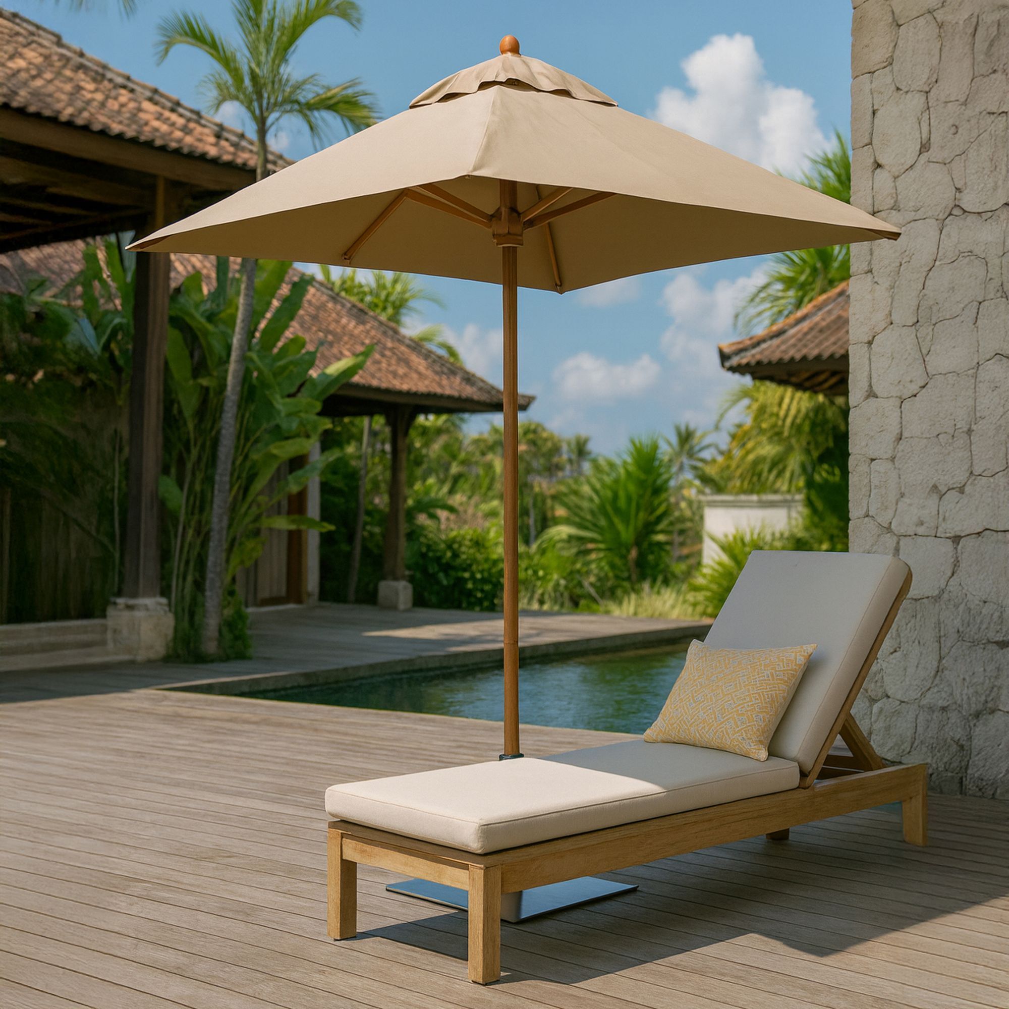 Parasol en aluminium et toile taupe 200cm COMETE