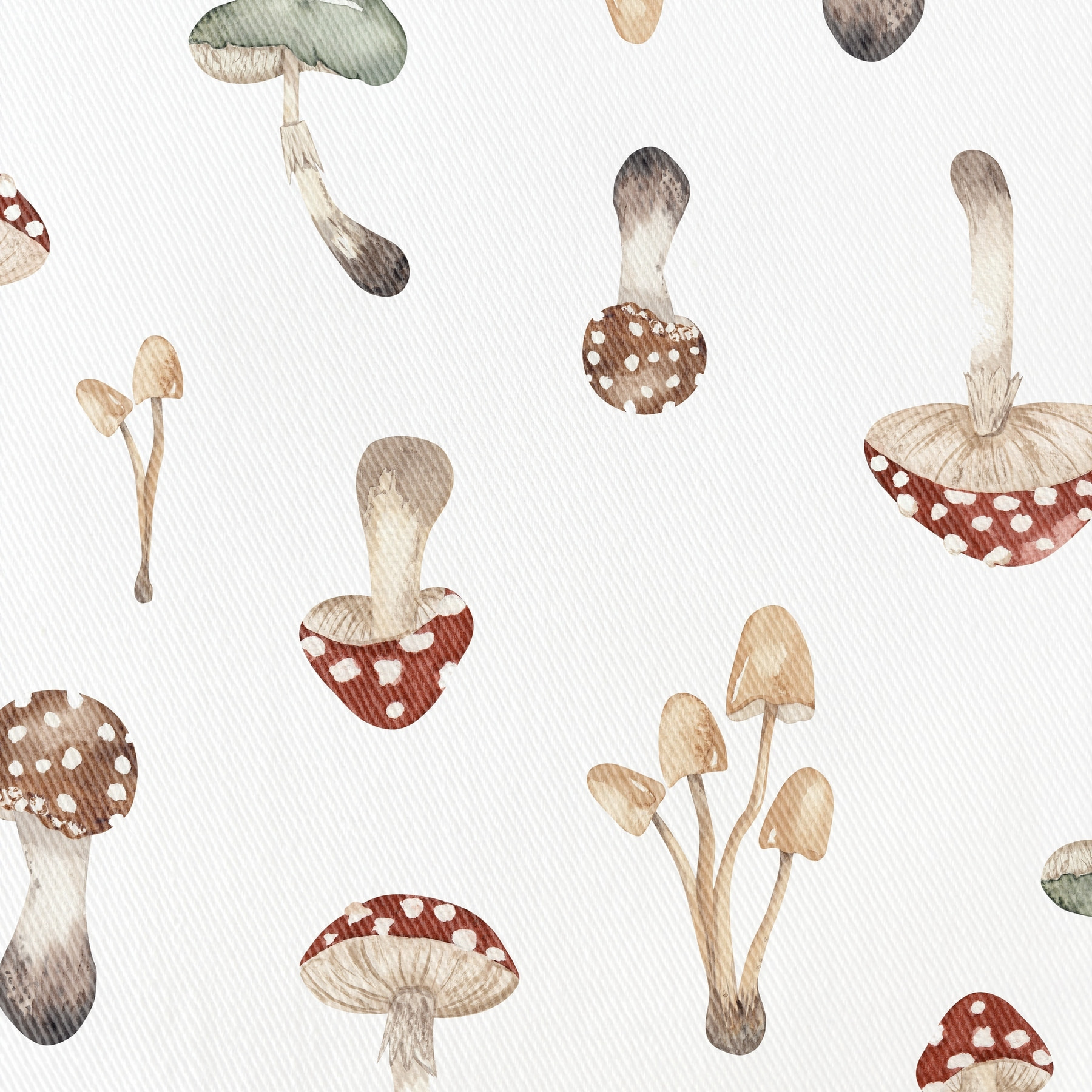 Mantel estampado antimanchas AMANITA BLANCO