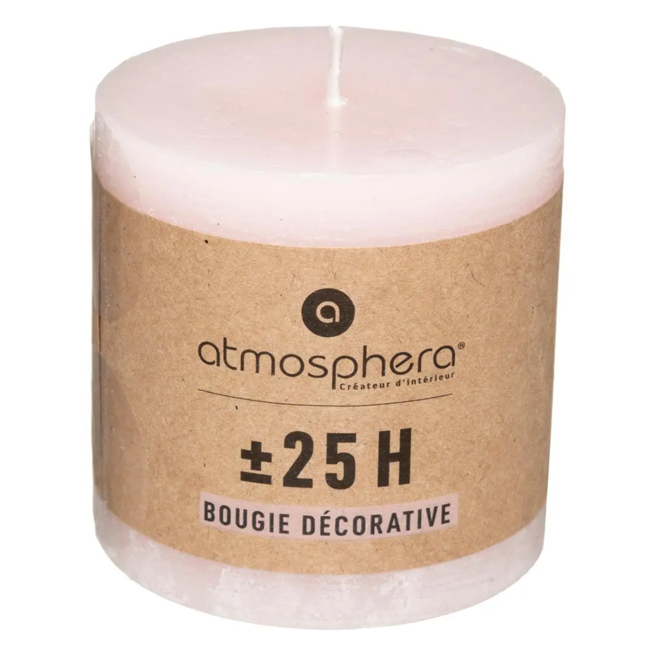 Bougie rustique rose clair 220g