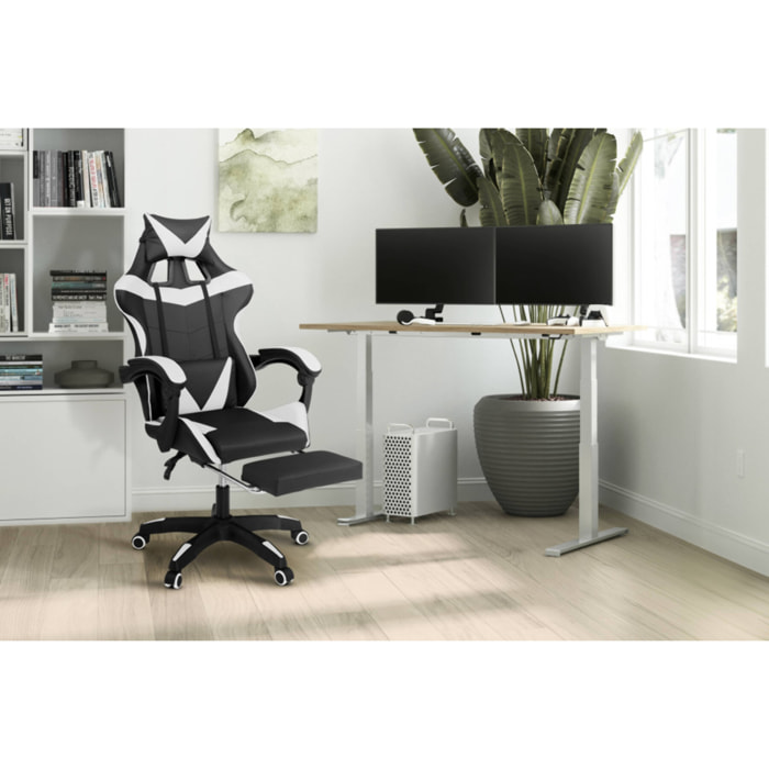 Fauteuil spécial gaming - Noir - Blanc