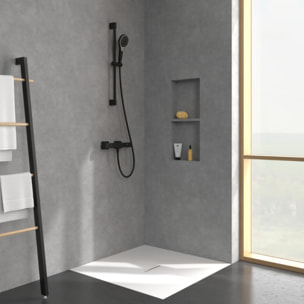Mitigeur douche thermostatique Universal rectangle Noir mat