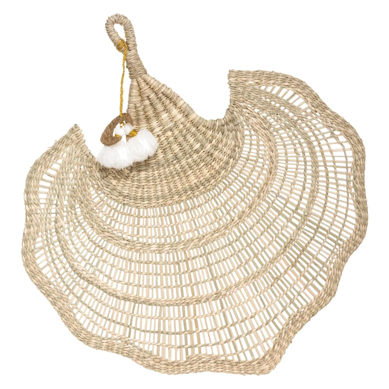 Eventail "Wonder" roseau 58x54cm