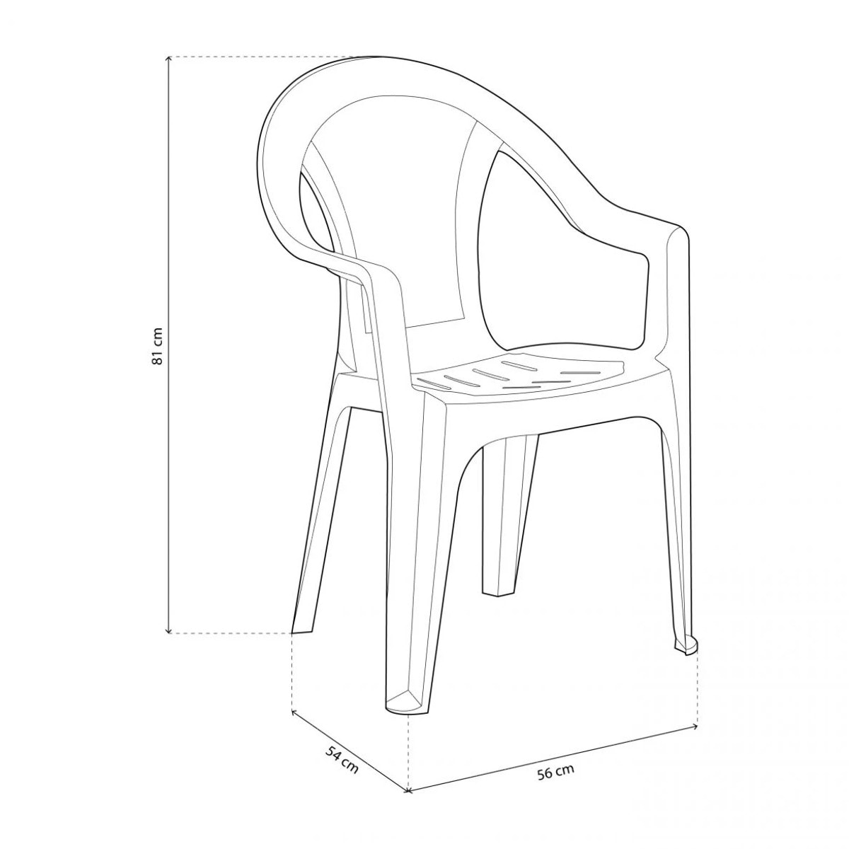 Pack 4 sillas de exterior Coral Antracita