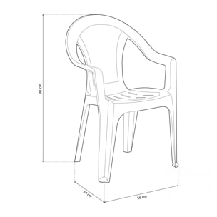 Pack 4 sillas de exterior Coral Antracita