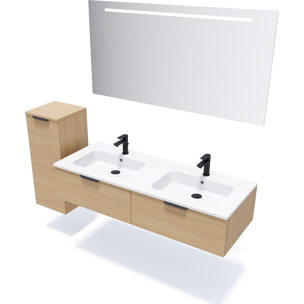 Meuble salle de bain double vasque 2 tiroirs - SOHO