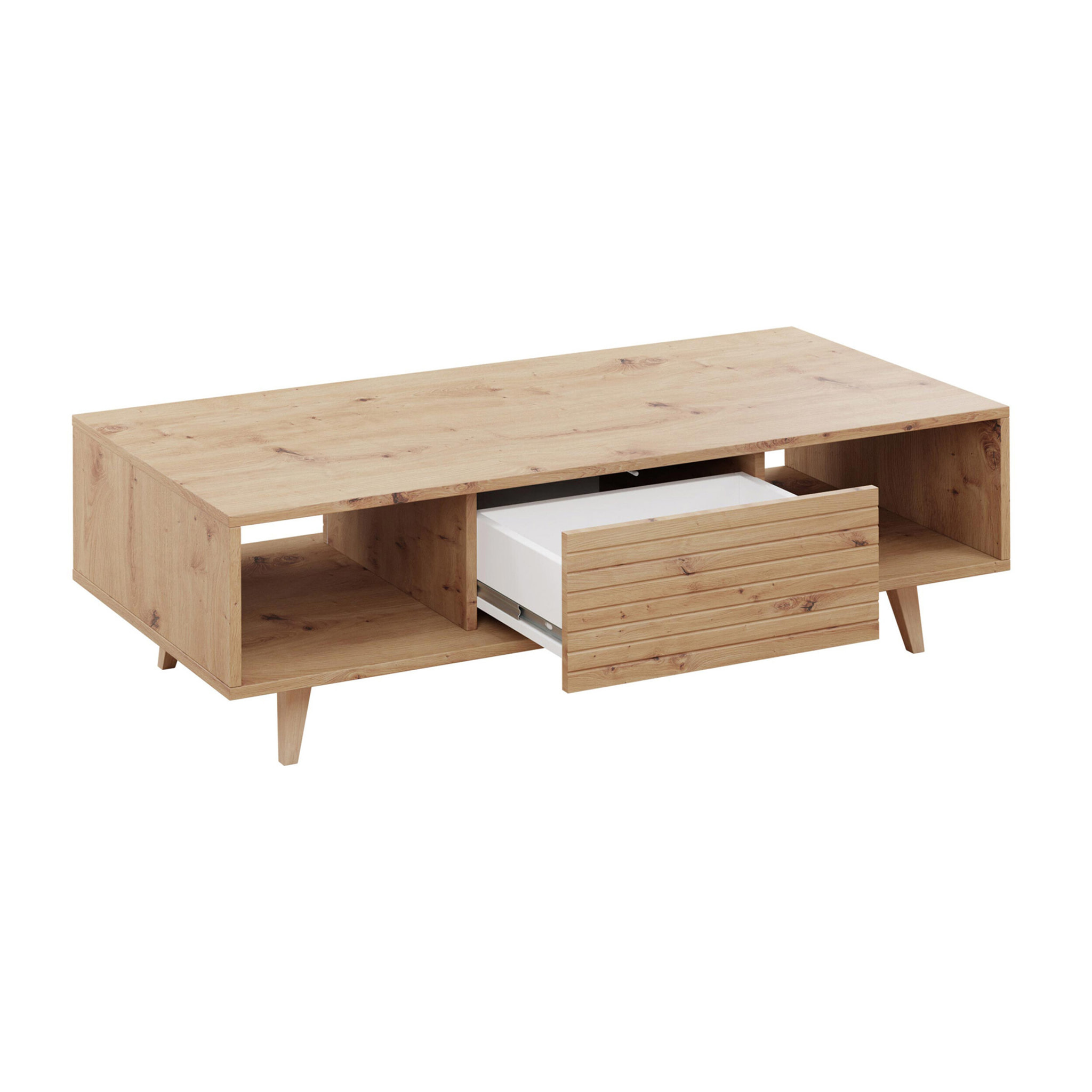 Diego - table basse - effet bois - 2 niches - 120 cm - Bois