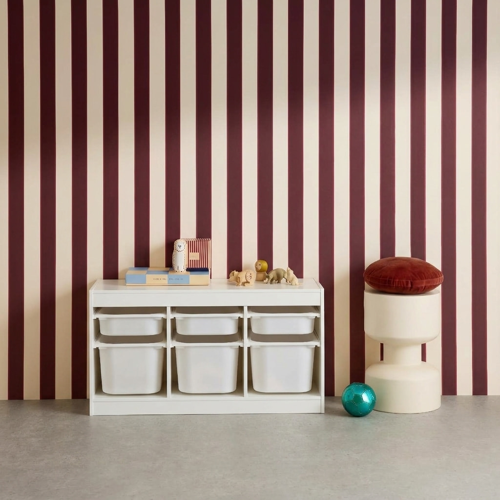 Meuble de rangement pour enfant décor bois 6 bacs de rangement SORA