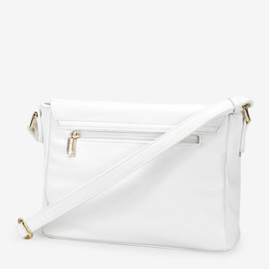 Bolso bandolera blanco con solapa