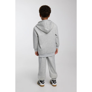 Chándal deportivo de niño afelpado chaqueta y jogger ancho gris