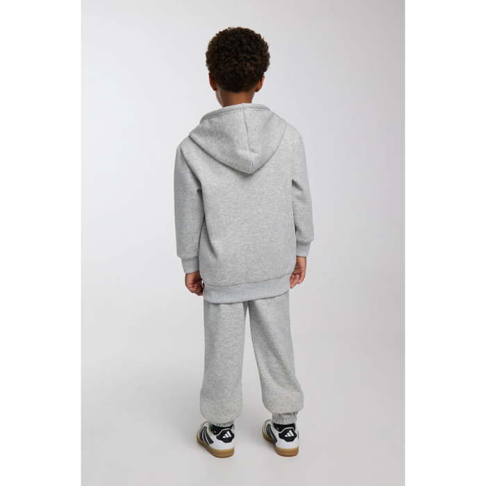 Chándal deportivo de niño afelpado chaqueta y jogger ancho gris