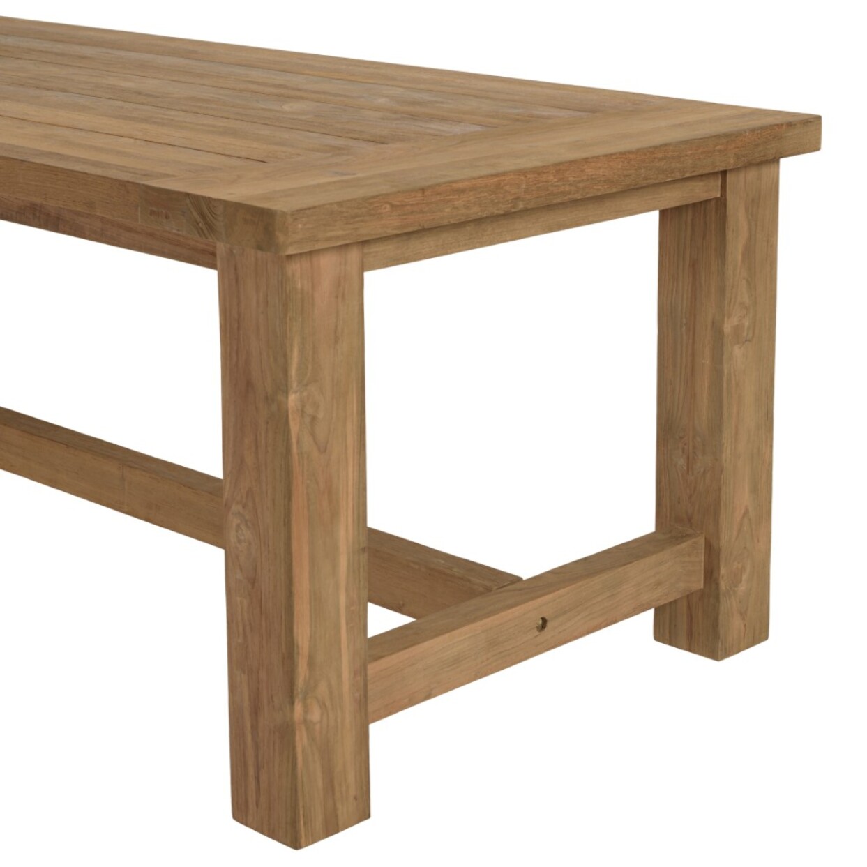 KALLY - Ensemble de jardin table en bois teck recyclé et chaises en rotin synth. 6 pers
