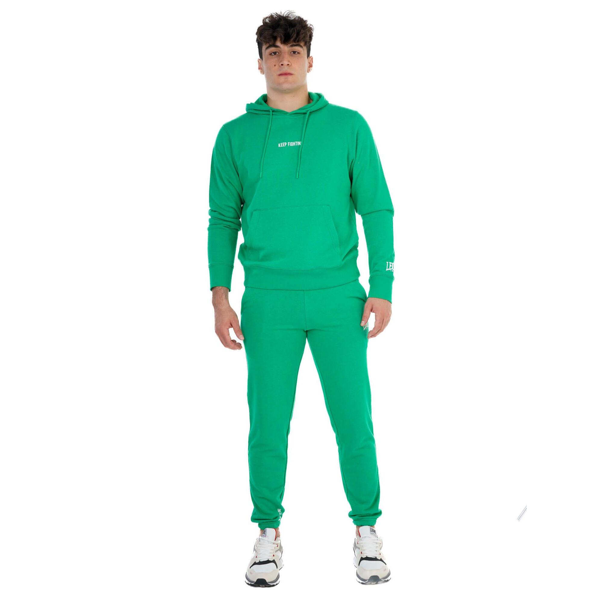Tuta da uomo con felpa pull on con cappuccio e pantalone non felpata Leone Basic
