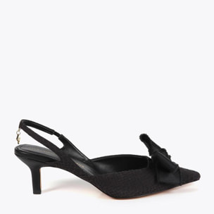 Scarpa con Tacco Slingback con Fiocco Satinato