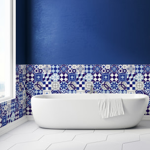 Stickers muraux - Sticker Mural Carrelage adhésif Cuisine Salle de Bain - 60 STICKERS CARRELAGES AZULEJOS FLAVINIA
