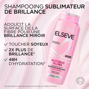 Lot de 12 - L'Oréal Paris Elseve Glycolic Gloss Shampooing Sublimateur de Brillance 250ml