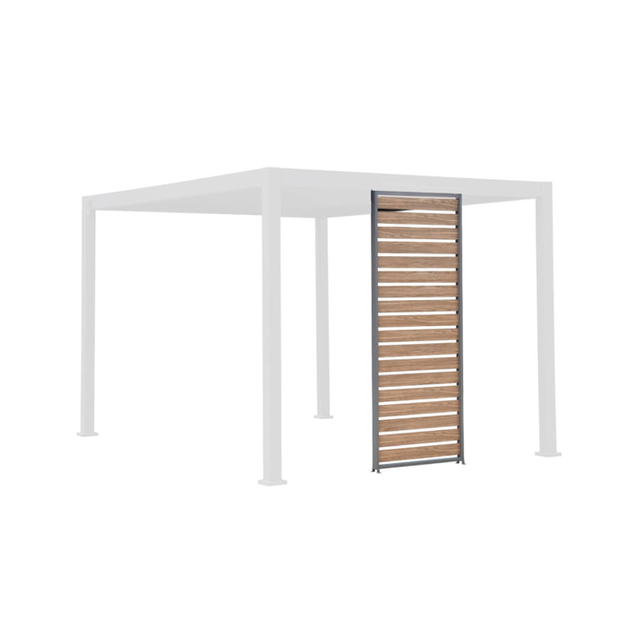 Persienne 100 cm pour pergola bioclimatique Triomphe aluminium effet bois anthracite