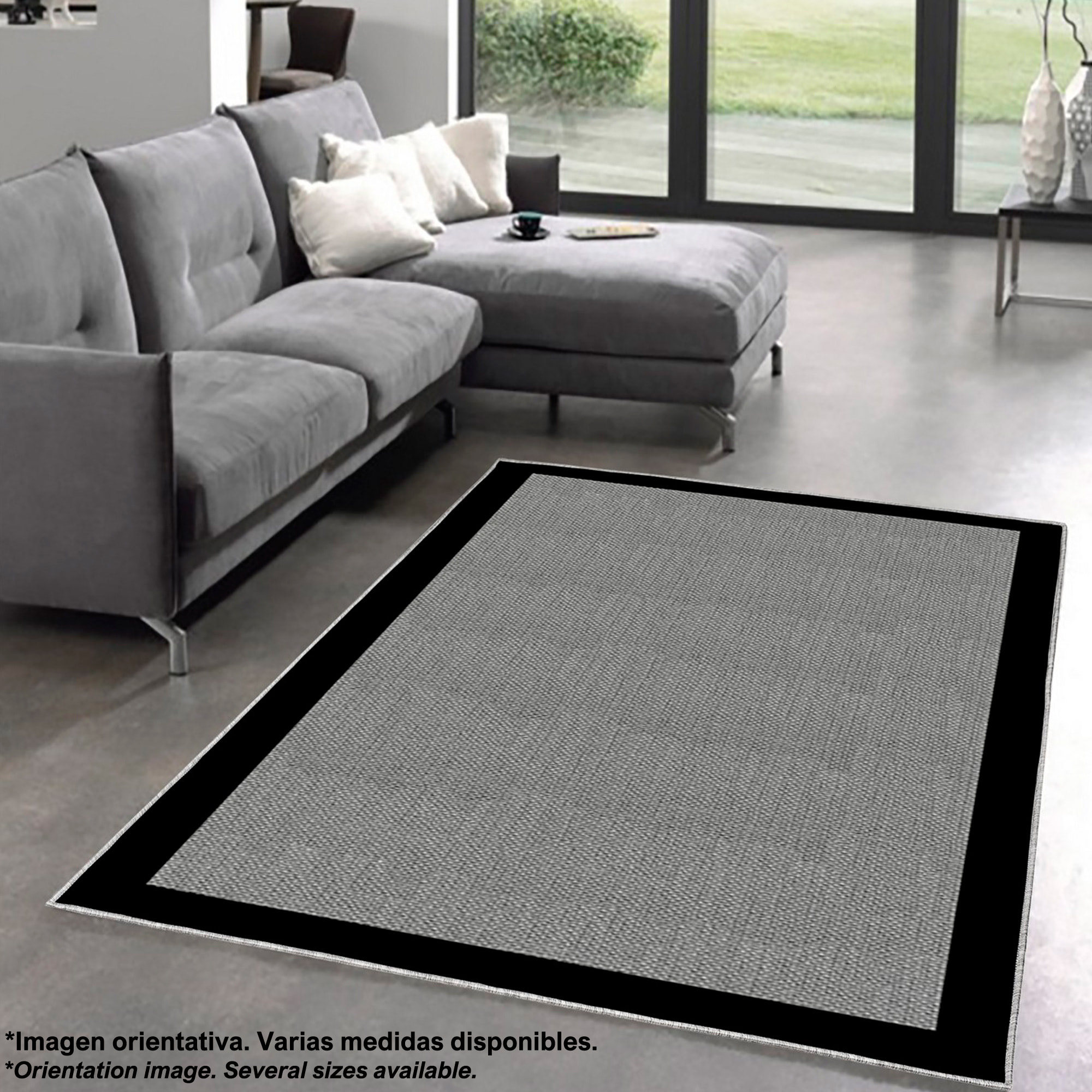 Alfombra de poliester estampada 60 x 100cm gris