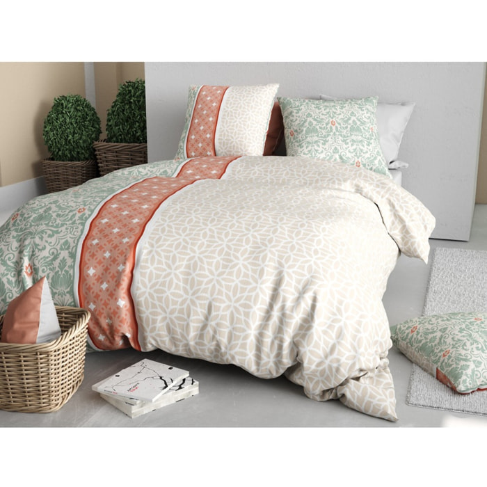 Parure housse de couette coton multicolore
