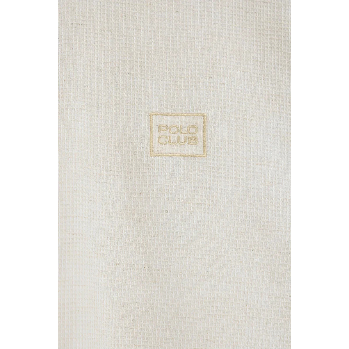 Camicia cotolino beige vigorè con ricamato Polo Club