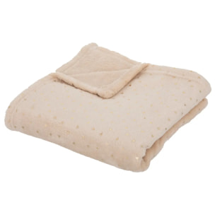 Plaid enfant "Berlingot" - flanelle - beige - 75x100 cm