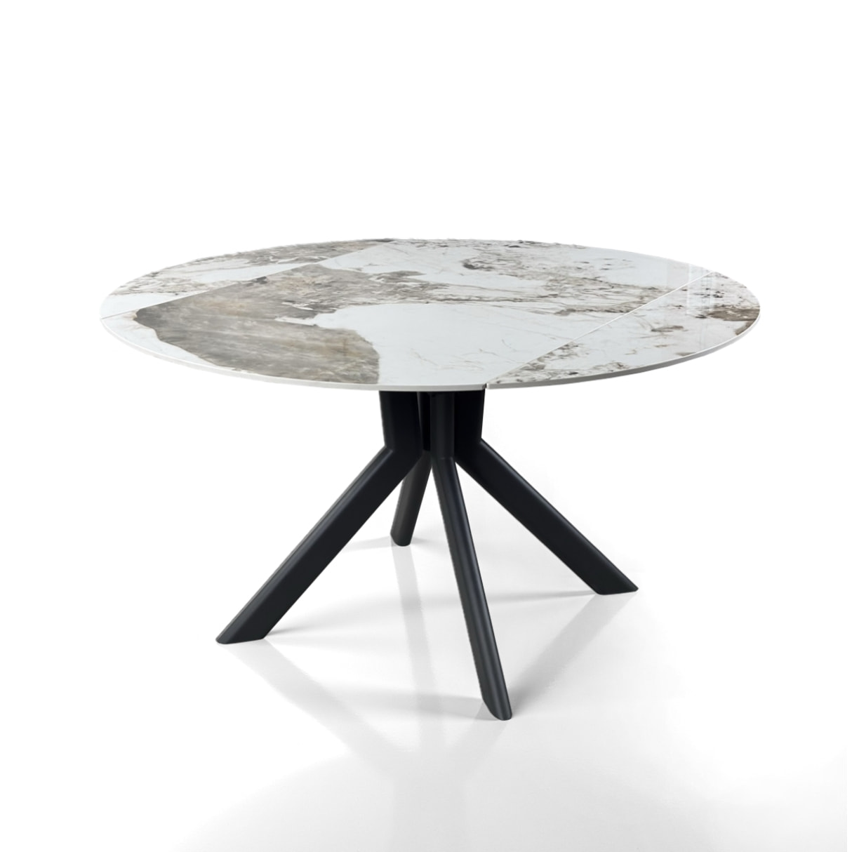 Table à manger extensible Tomasucci TAAK, en céramique, marbre onyx, gris Ø 135 135 x 85 cm
