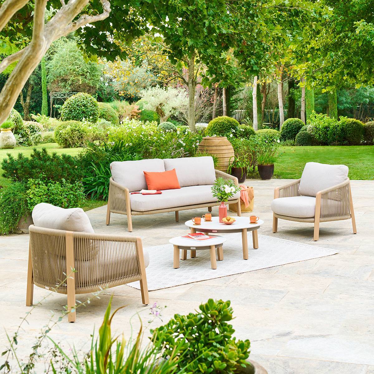 Salon de jardin Nelora 5 places beige