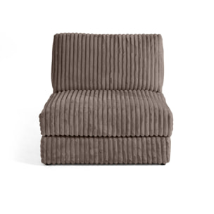 Jasper - module d'assise - en fausse fourrure côtelée - Taupe