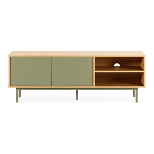 Mueble Tv Cuzco 2 puertas color Roble/Verde
