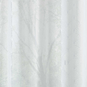 Paire de petits voilages brodés au style art déco - Blanc