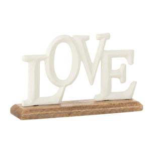 J-Line décoration Love Sur Socle - aluminium - blanc