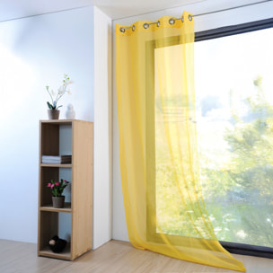 Voilage uni et léger - Jaune