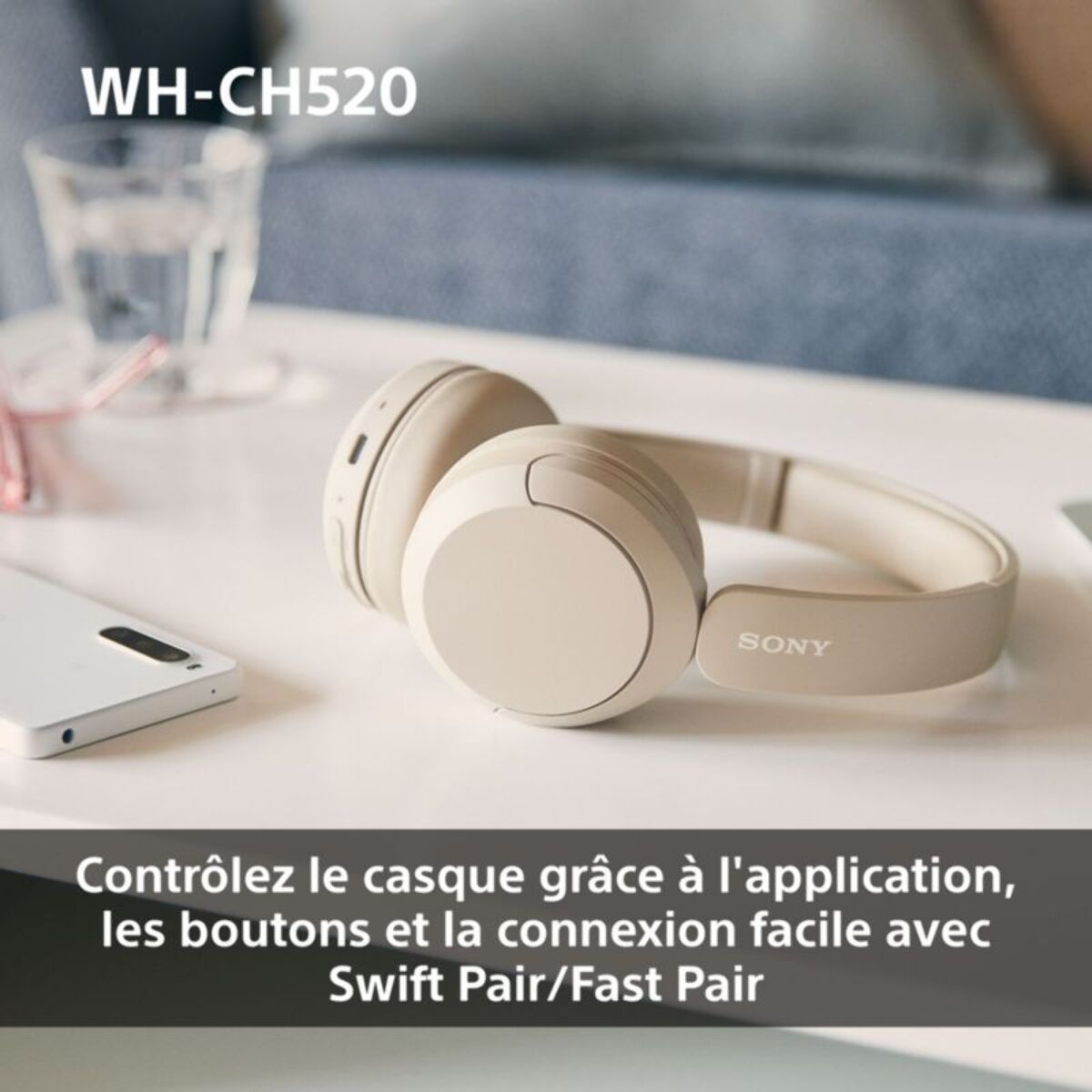 Casque SONY WH-CH520 Jaune